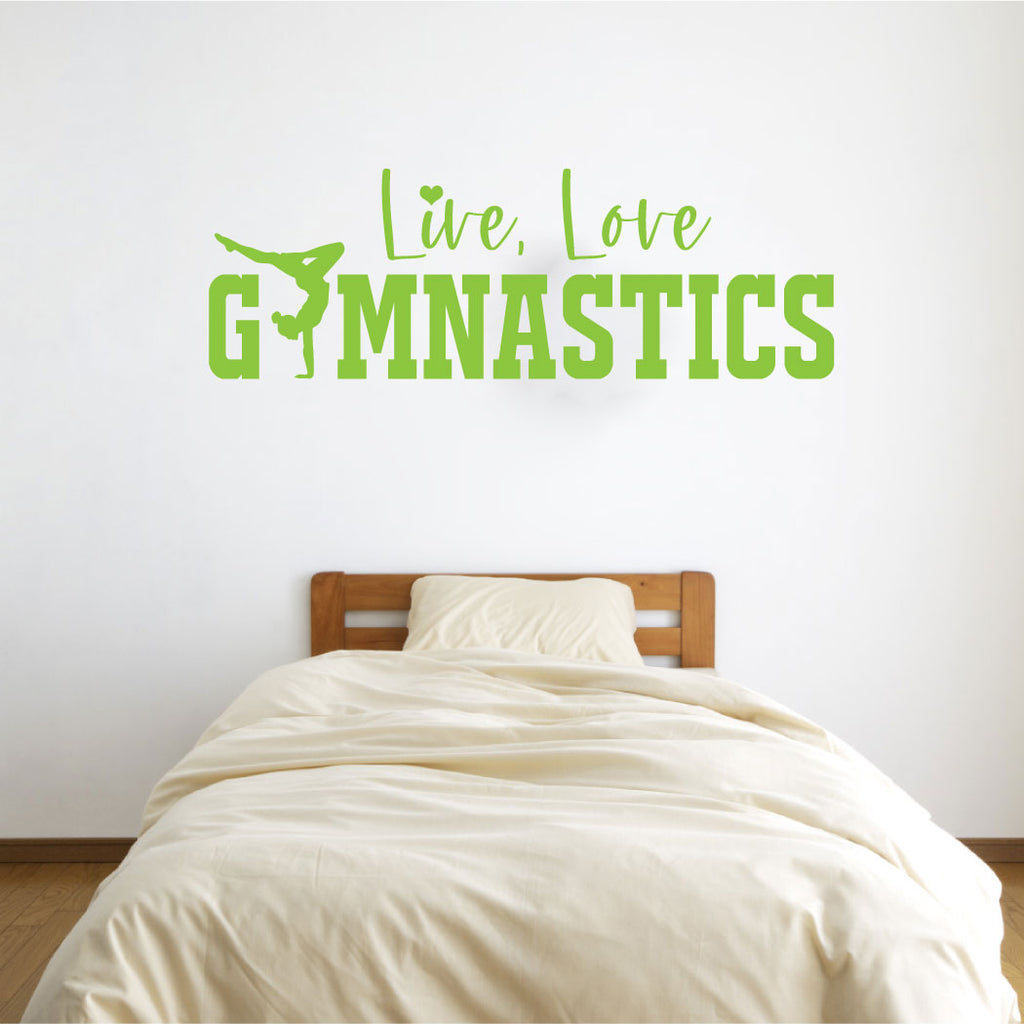 Live Love Gymnastics Vinyl Wall Words Decal
