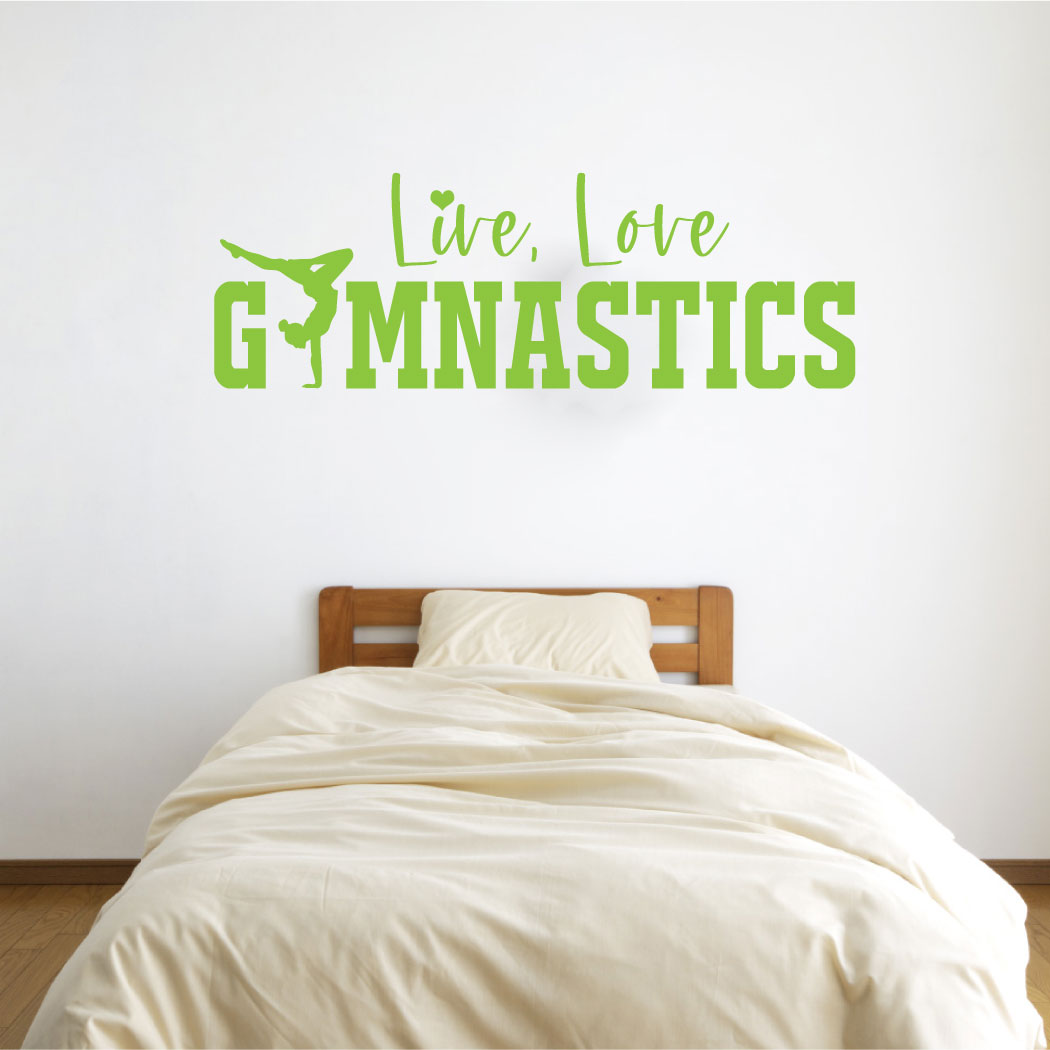 Live Love Gymnastics Vinyl Wall Words Decal