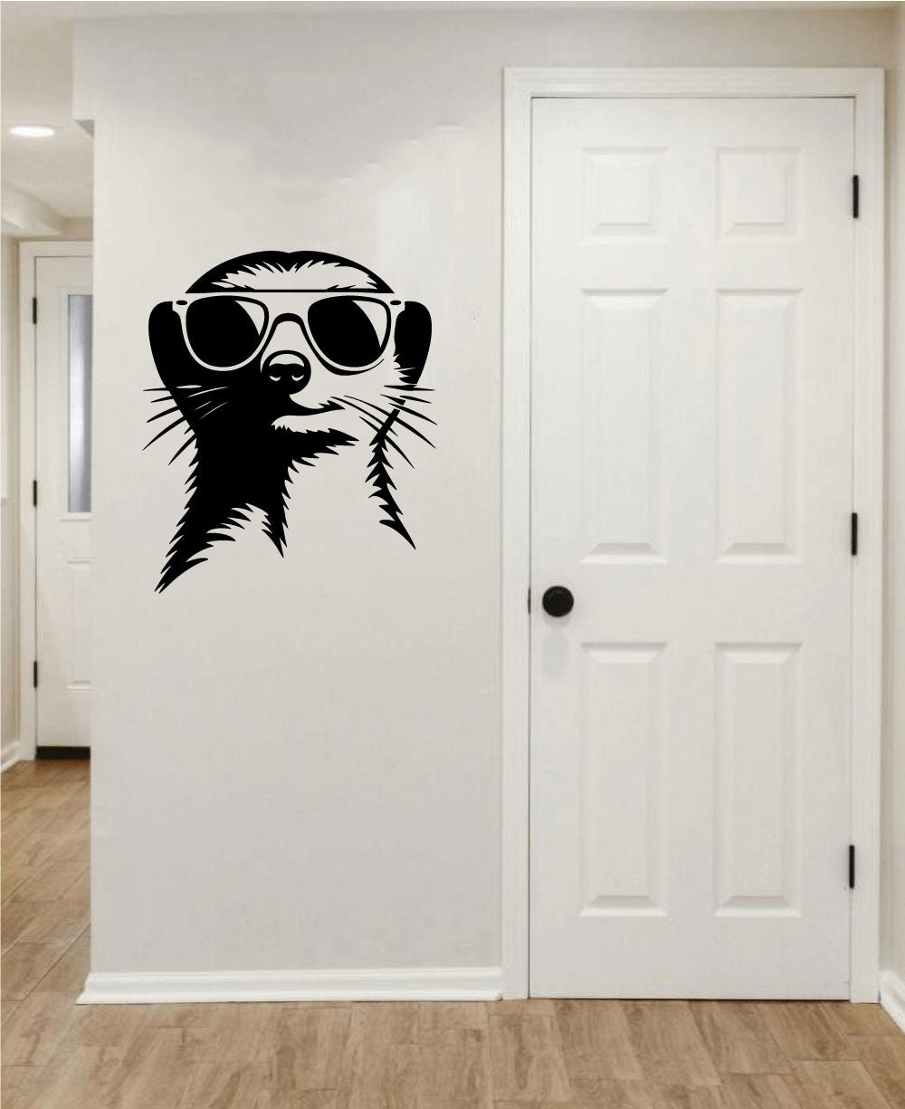 Meerkat Silhouette and Sunglasses Vinyl Wall Decal