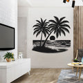Palm Tree Beach Scene Vinyl Wall Decal