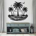 Palm Tree Beach Scene Vinyl Wall Decal