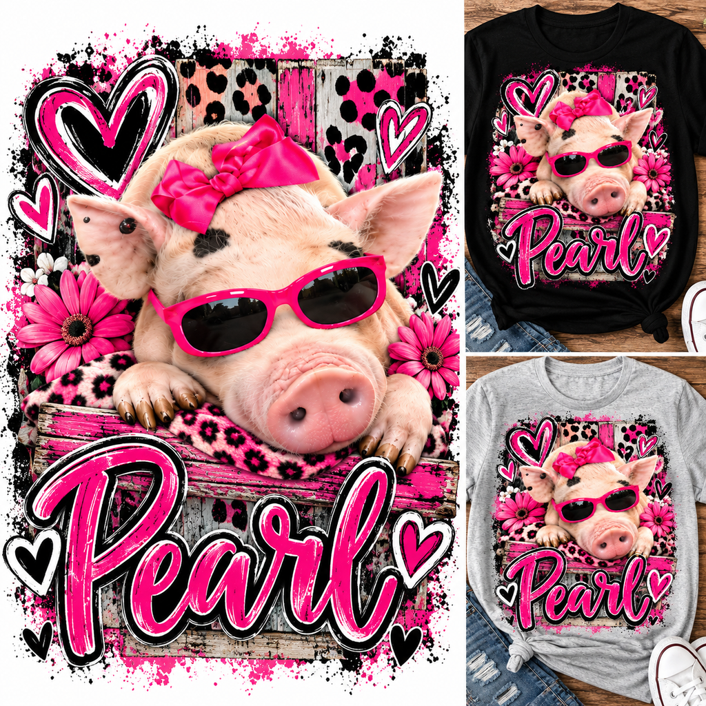 Pearl – Sassy, Classy & Pretty in Pink Graphic Tee 🐷💕