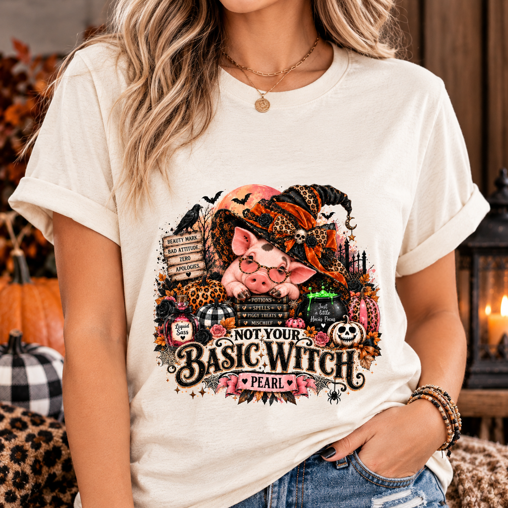 Pearl Not Your Basic Witch Crew Neck T-Shirt