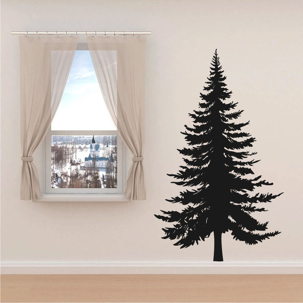 Pine Tree Silhouette Vinyl Wall Decal