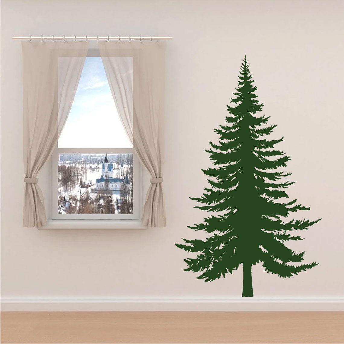 Pine Tree Silhouette Vinyl Wall Decal
