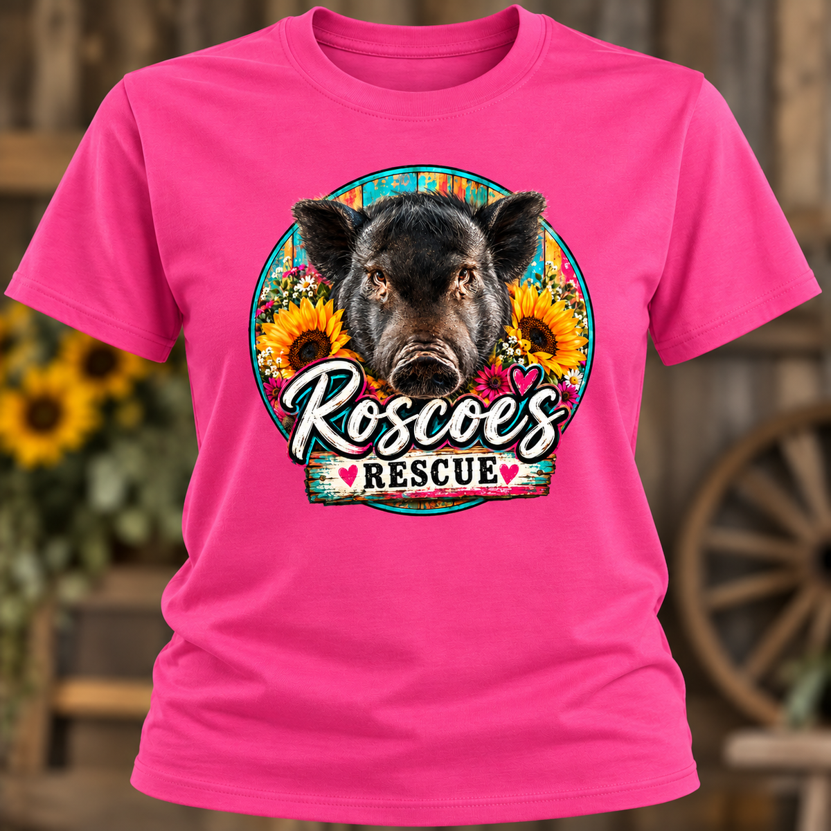 Roscoe's Rescue Legacy Pig Graphic Tee - A Tribute to Roscoe