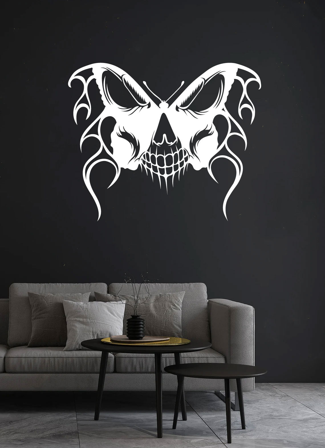 Skull Butterfly Vinyl Wall Decal