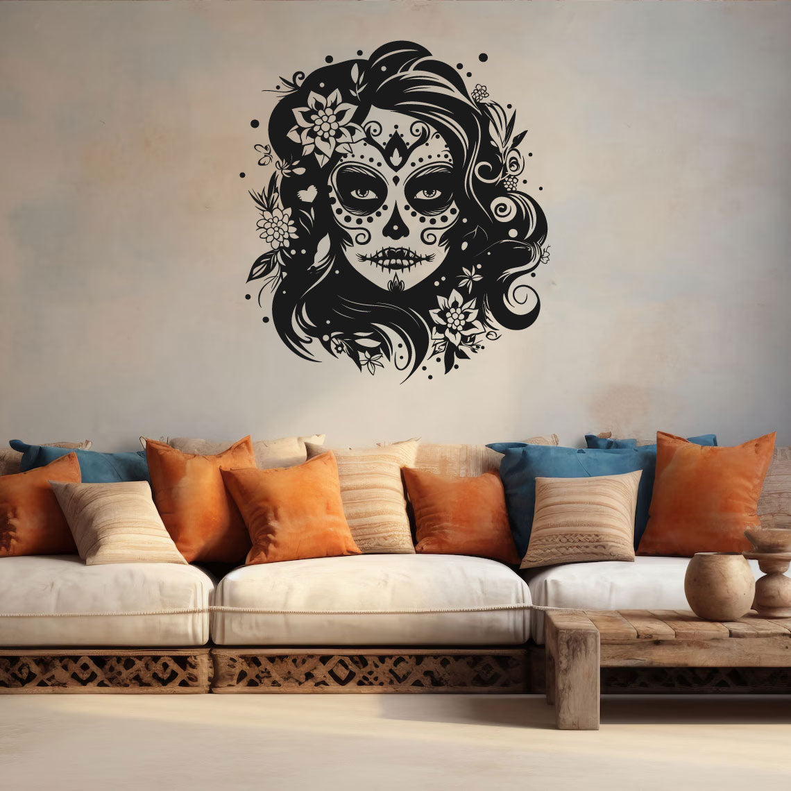 Sugar Skull Girl Vinyl Wall Decal