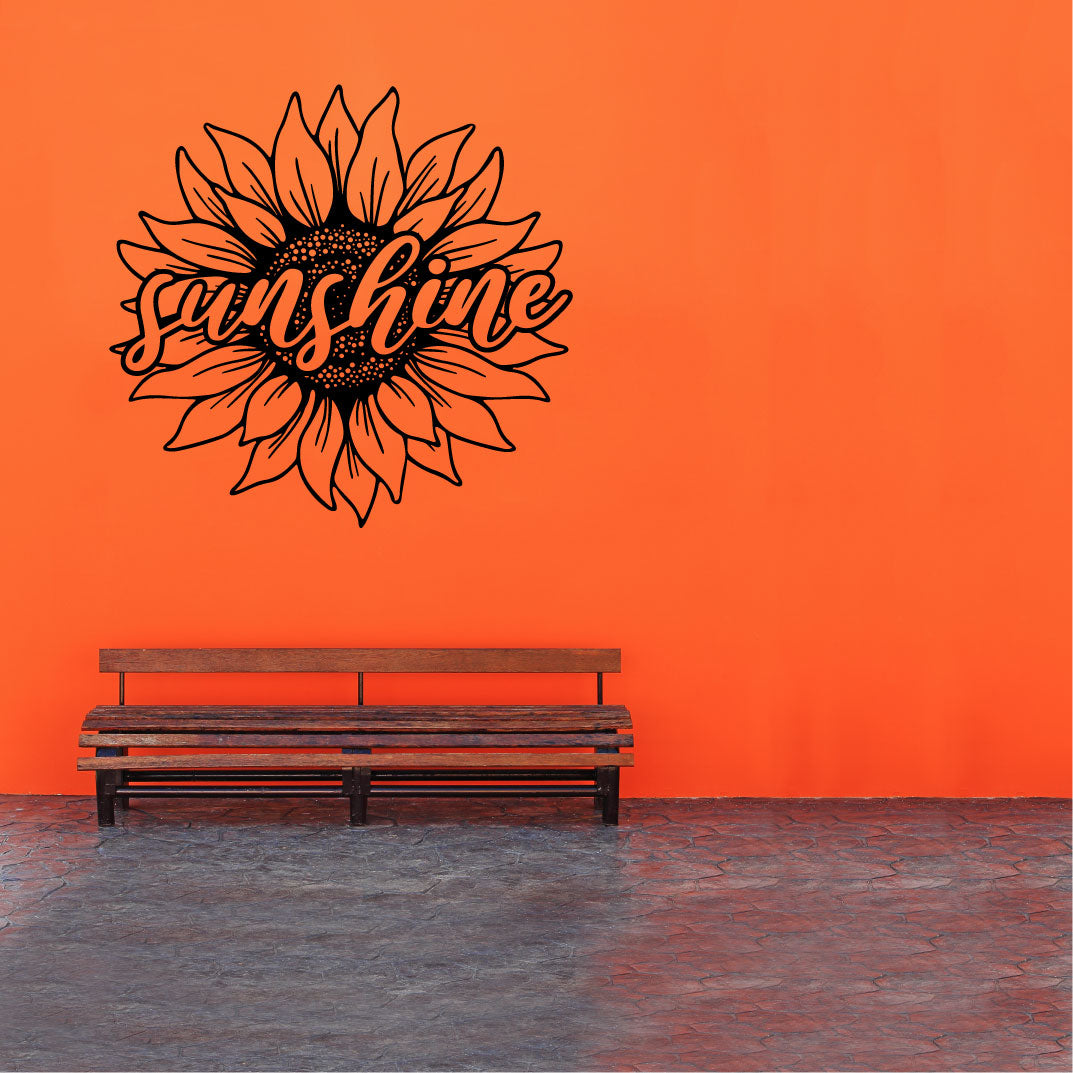 Sunflower Sunshine Vinyl Wall Words Decal