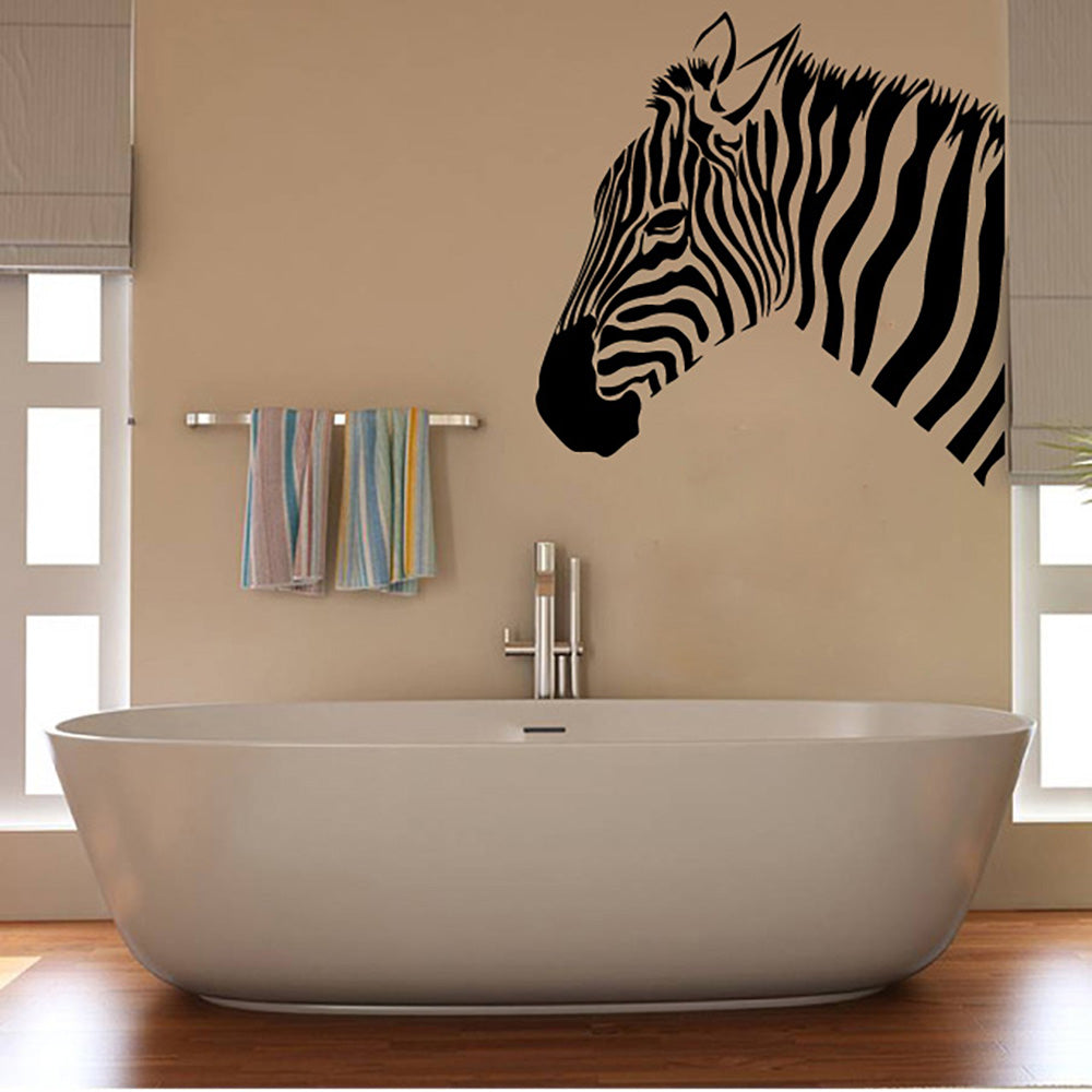 Zebra Head Vinyl Home Decor Wall Decal 