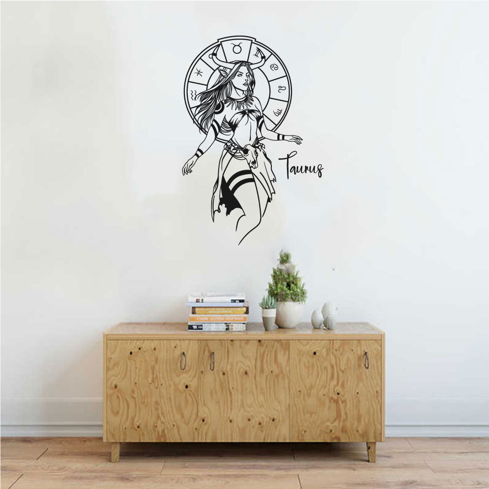 Zodiac Taurus Goddess Hestia Vinyl Wall Decal 