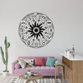Zodiac Astrology Wheel Sun Moon Constellations Vinyl Wall Decal