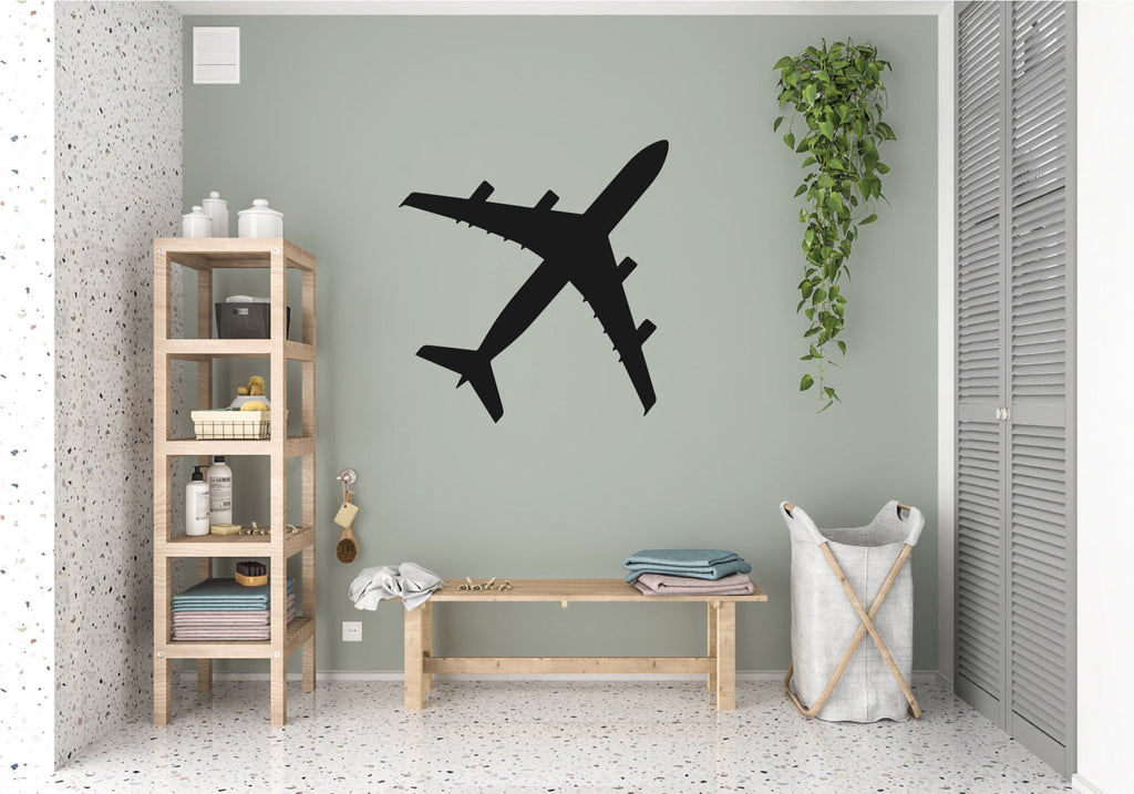 A-340 Flyover Airplane Silhouette Vinyl Wall Decal