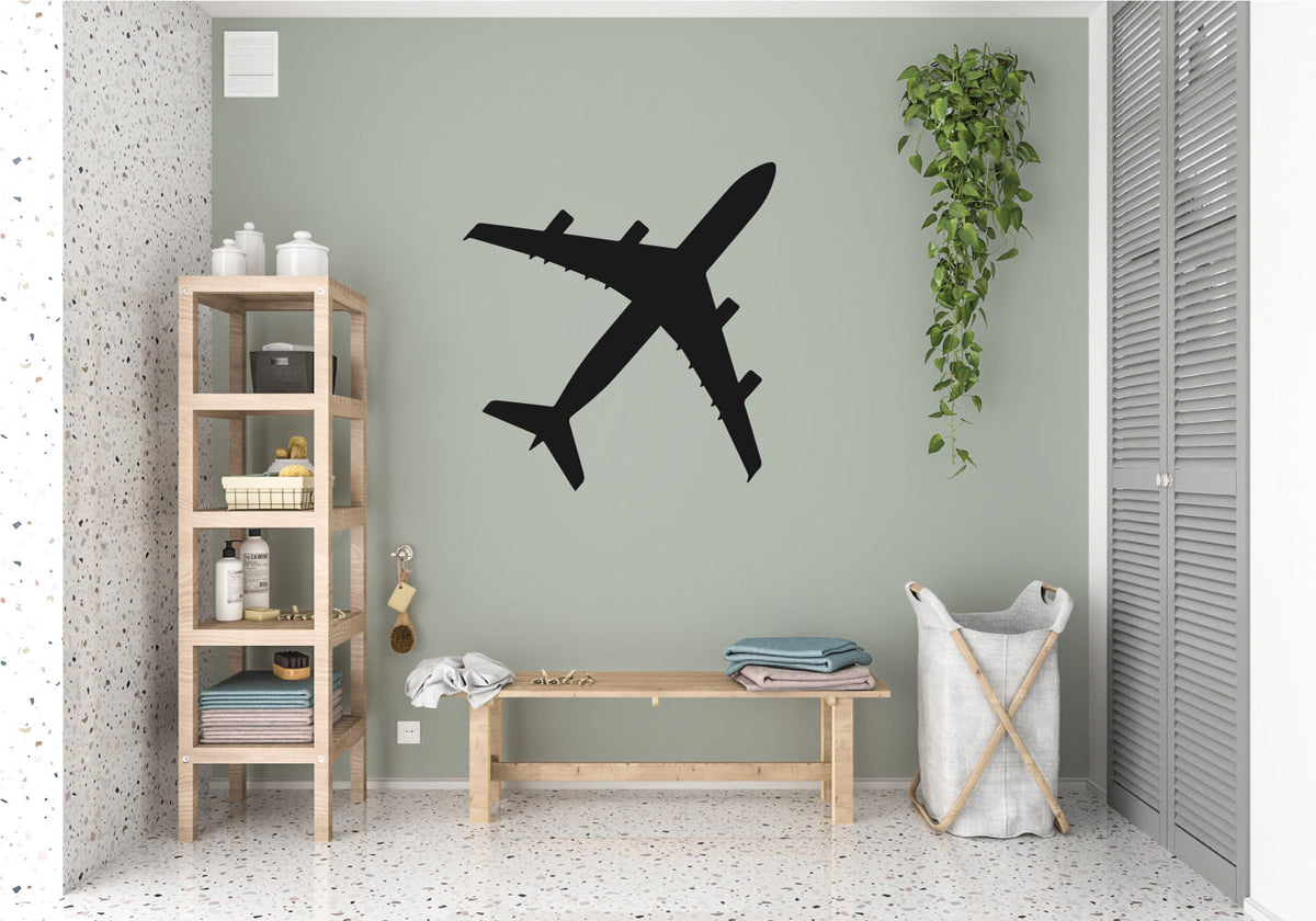 A-340 Flyover Airplane Silhouette Vinyl Wall Decal