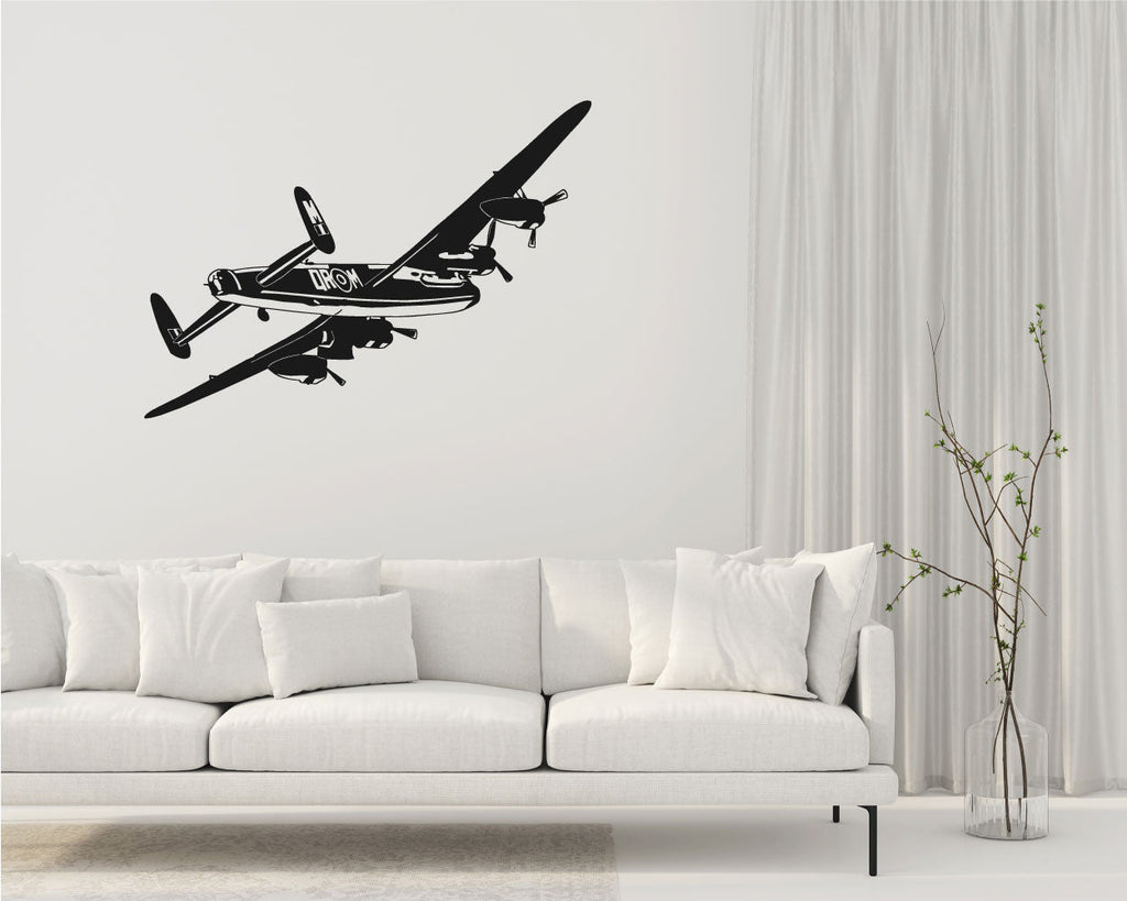 Vintage Airplane Silhouette Vinyl Wall Decal
