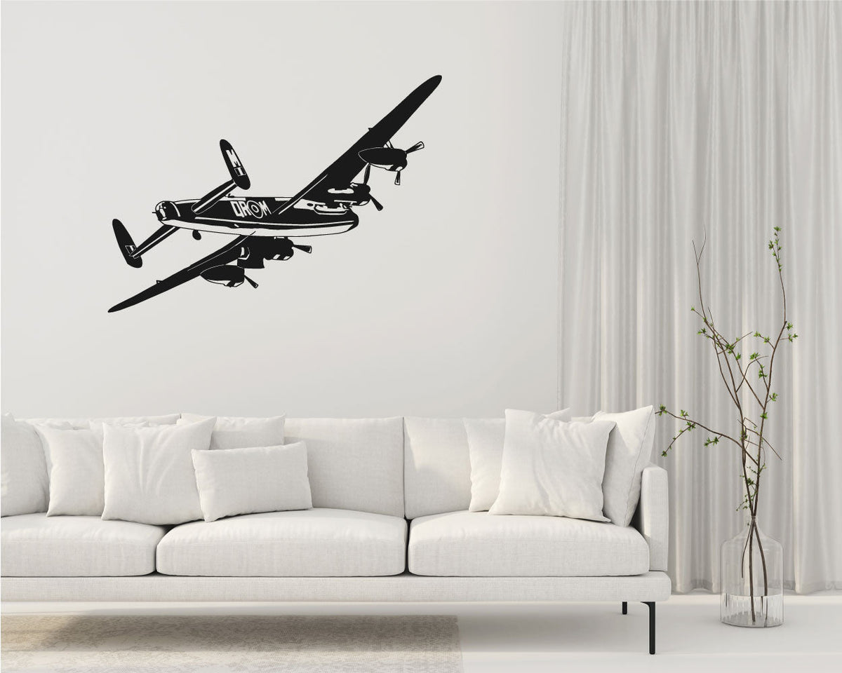 Vintage Airplane Silhouette Vinyl Wall Decal