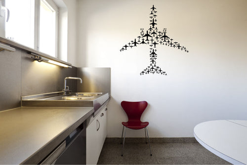 Airplanes Shaped Airplane Silhouette Vinyl Wall Decal