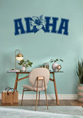 Aloha with Hibiscus Vinyl Wall Words Decal