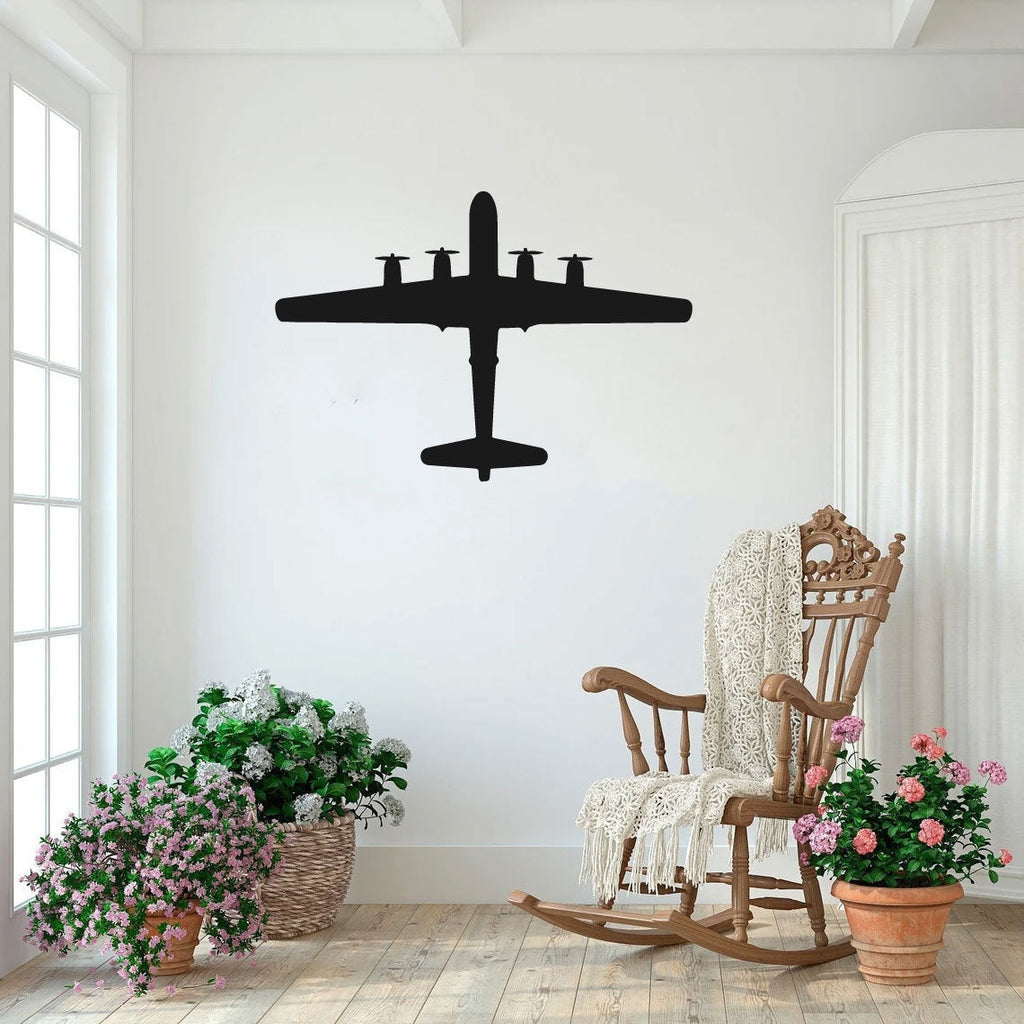 B-17 Flying Fortress Airplane Silhouette Vinyl Wall Decal