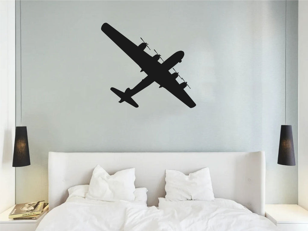 B-17 Flying Fortress Airplane Silhouette Vinyl Wall Decal