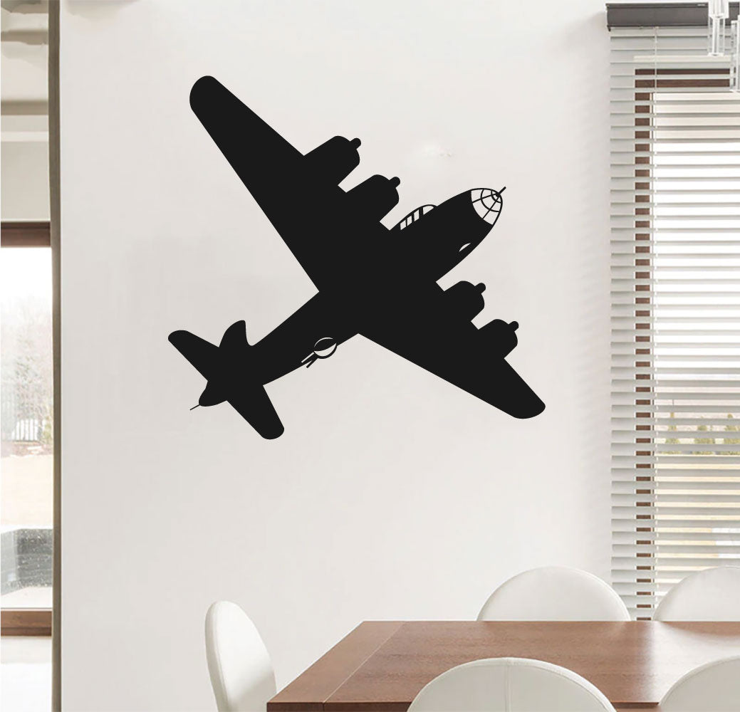 B-29 Superfortress Airplane Silhouette Vinyl Wall Decal
