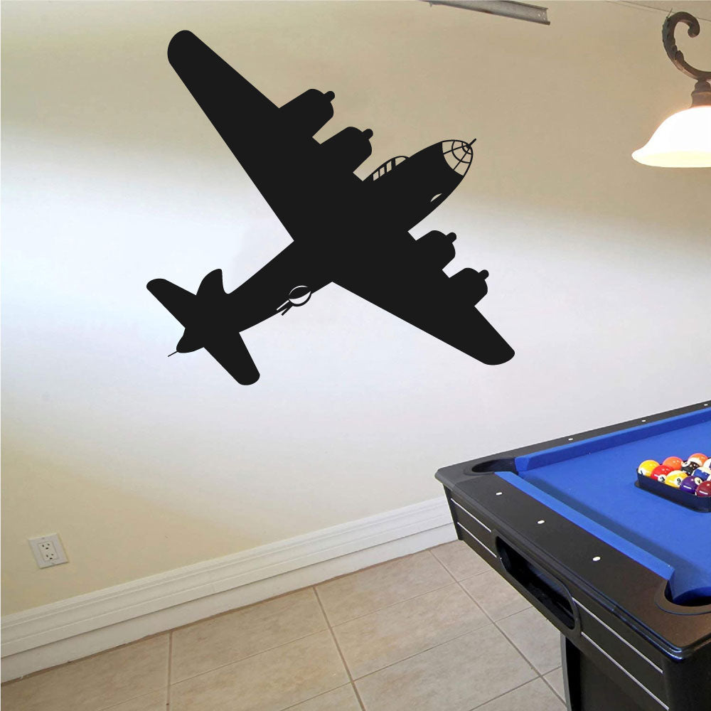 B-29 Superfortress Airplane Silhouette Vinyl Wall Decal