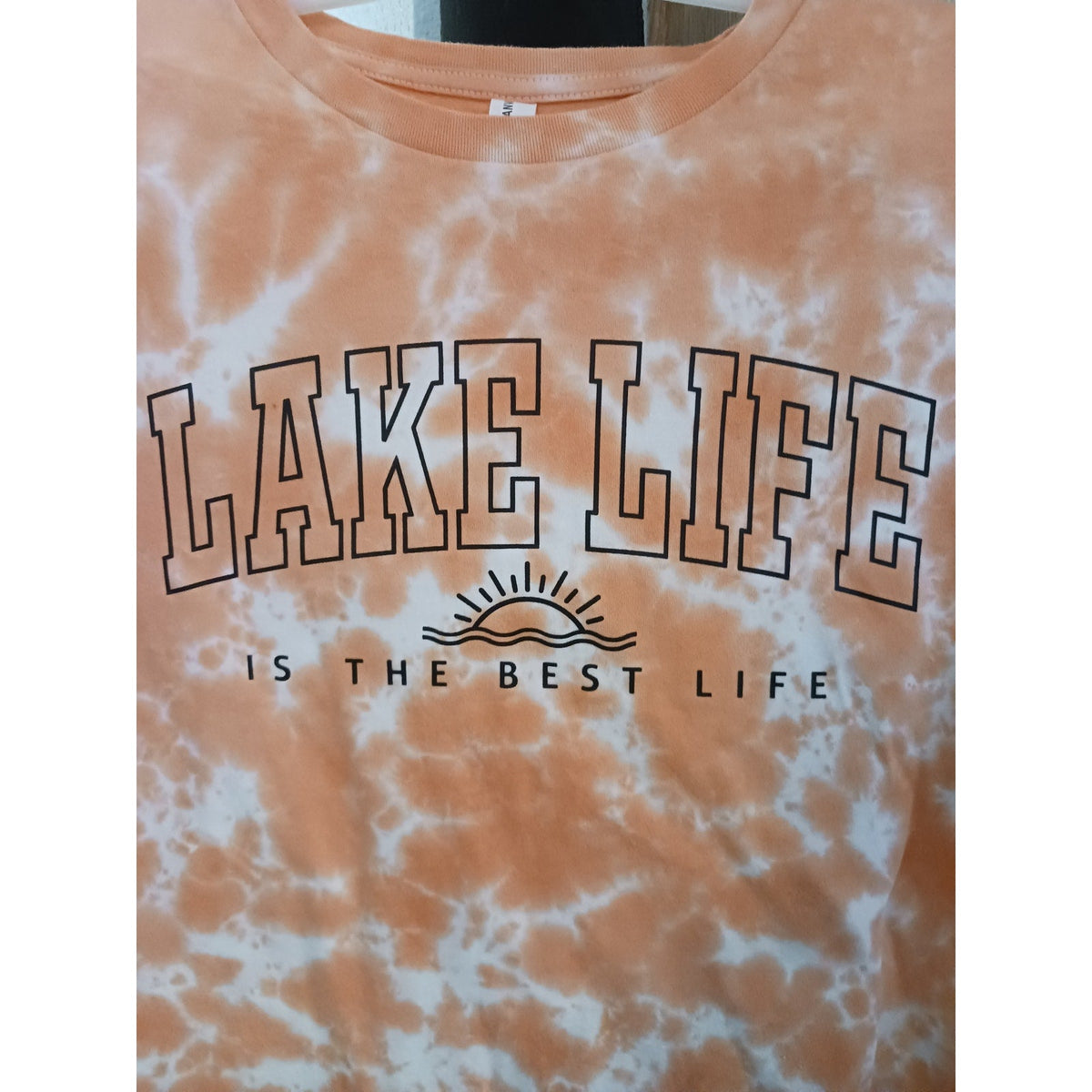 Lake Life is the Best Life Coral Tie Dye Tee T-Shirt Size Medium ***