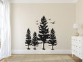 Pine Trees and Birds Vinyl Home Decor Wall Decal 