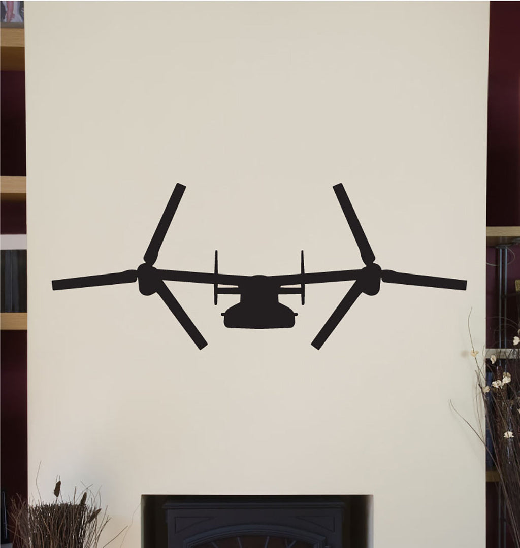 Bell V-22 Osprey Military Tiltrotor Airplane Silhouette Vinyl Wall Decal