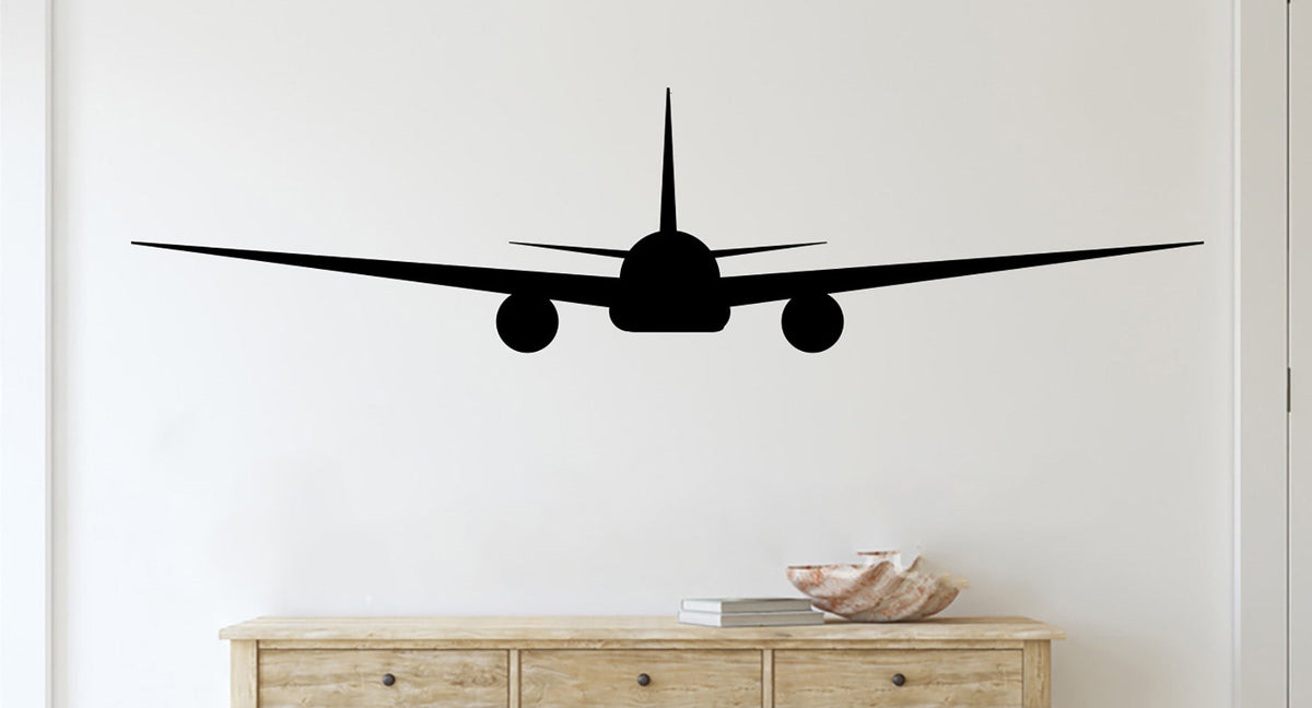 B-777 Airplane Silhouette Vinyl Wall Decal