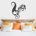Boho Feather Treble Clef Swirl Music Note Vinyl Wall Decal