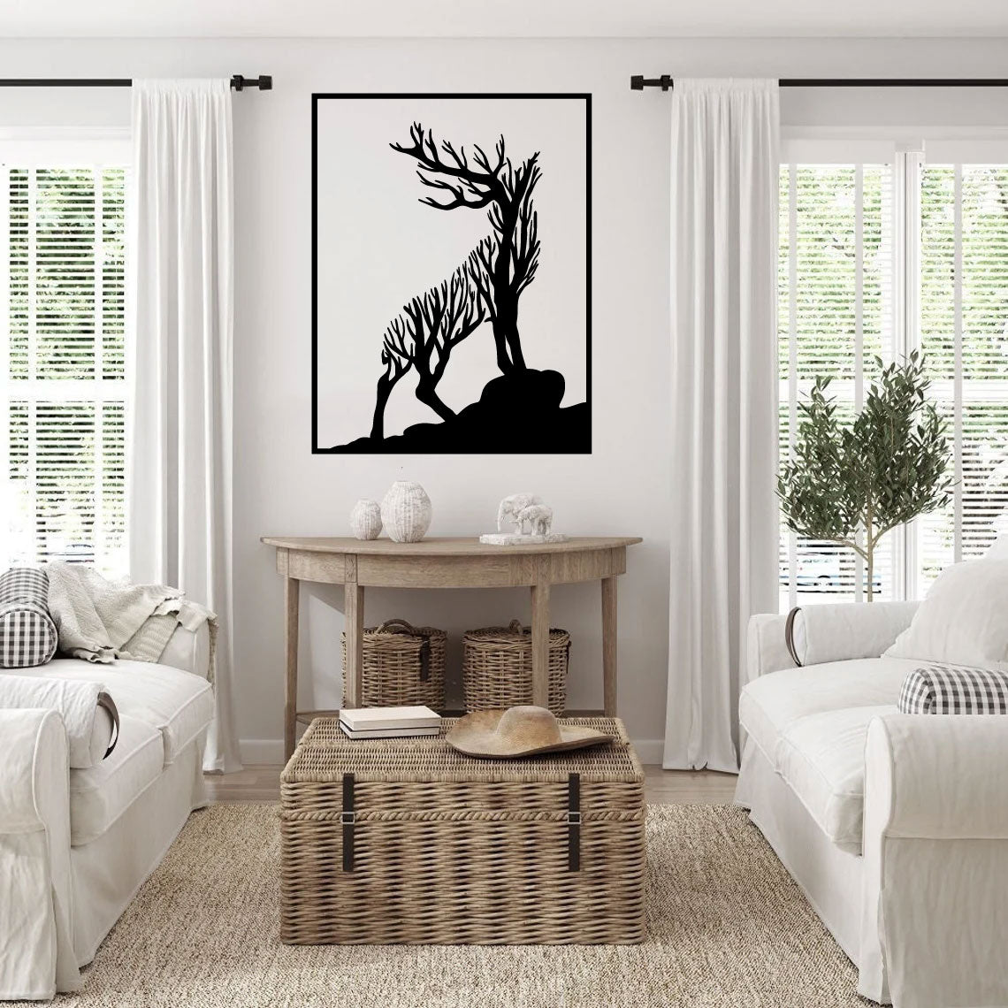 Deer Branches Vinyl Wall Decal