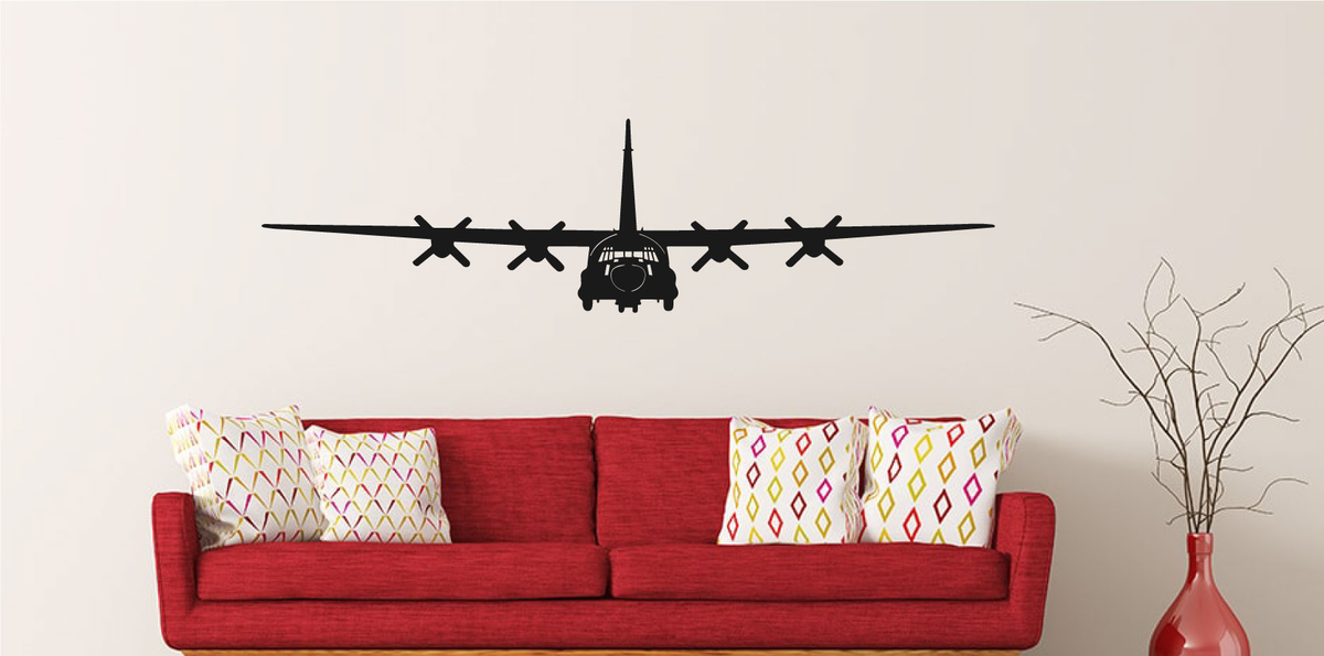 C-130 Hercules Airplane Silhouette Vinyl Wall Decal