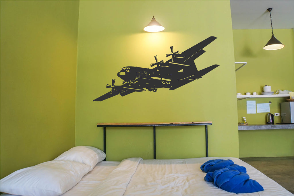 C-130 Hercules Airplane Silhouette Vinyl Wall Decal