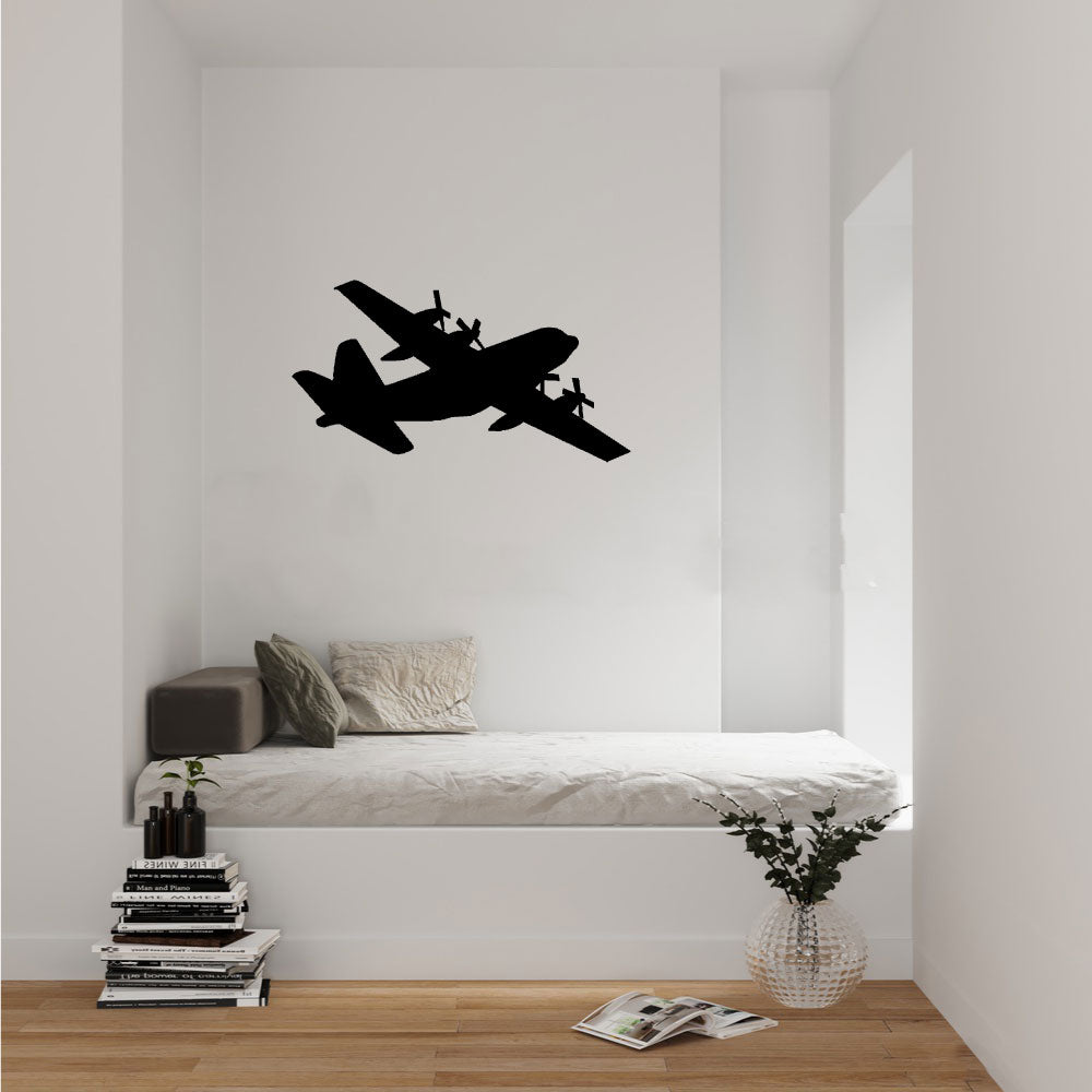 C-130 Hercules Airplane Silhouette Vinyl Wall Decal