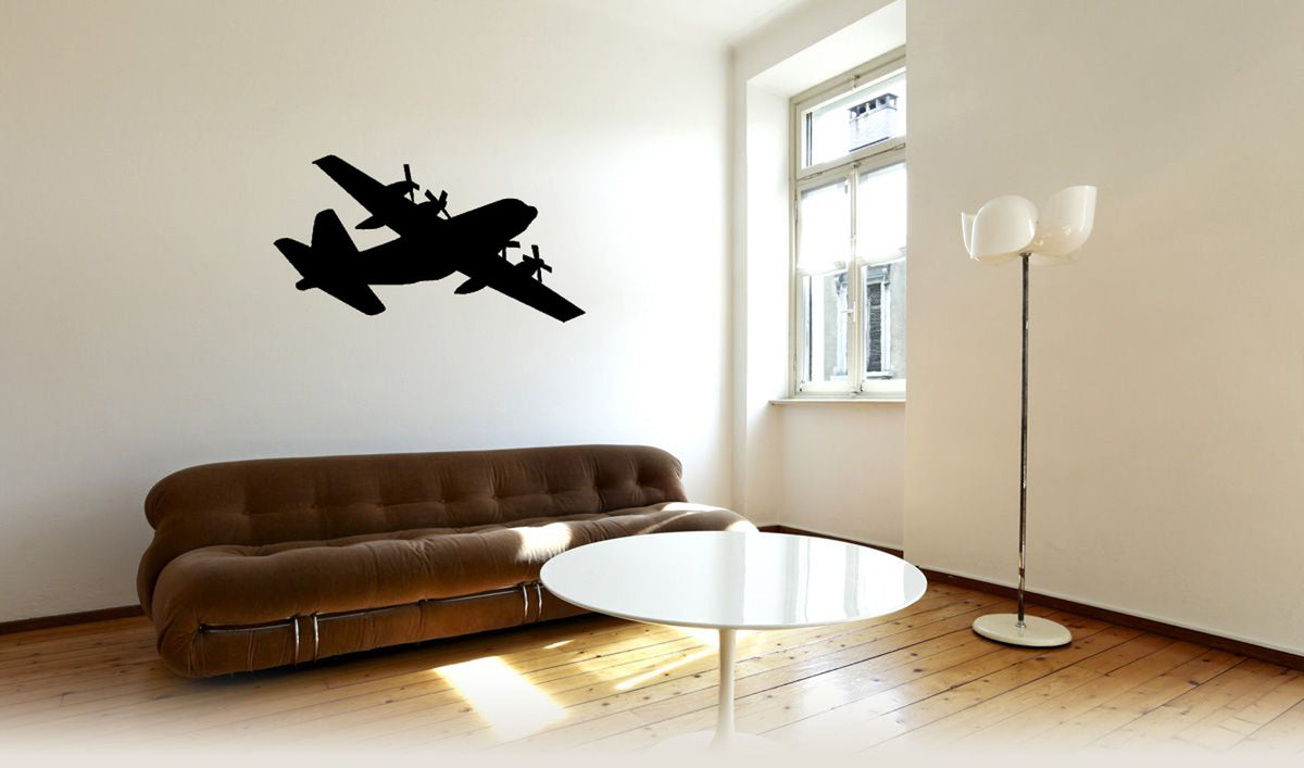 C-130 Hercules Airplane Silhouette Vinyl Wall Decal
