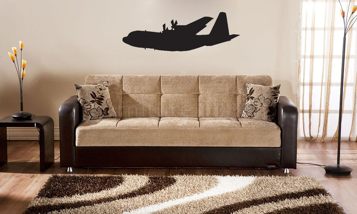 C-130 Hercules Airplane Silhouette Vinyl Wall Decal