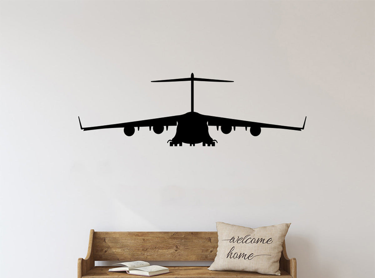 C-17 Globemaster Military Airplane Silhouette Vinyl Wall Decal