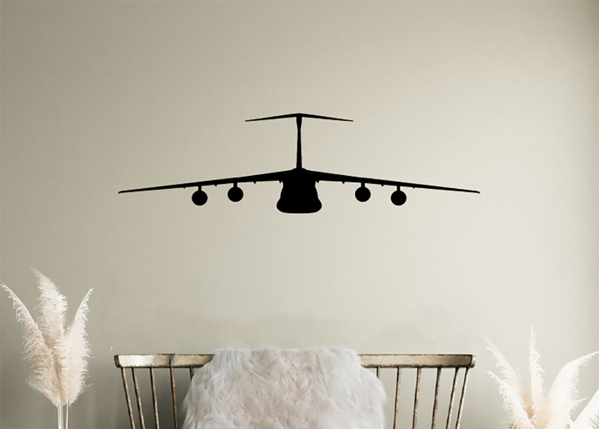 Lockheed C-5 Galaxy Military Airplane Silhouette Vinyl Wall Decal