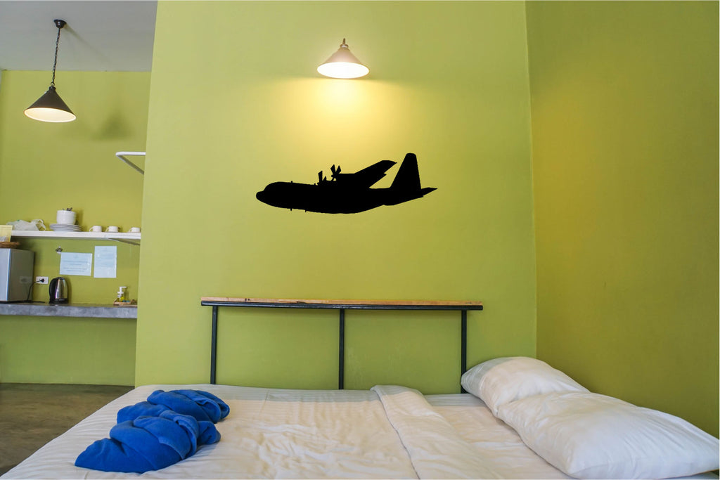 C-130 Hercules Airplane Silhouette Vinyl Wall Decal