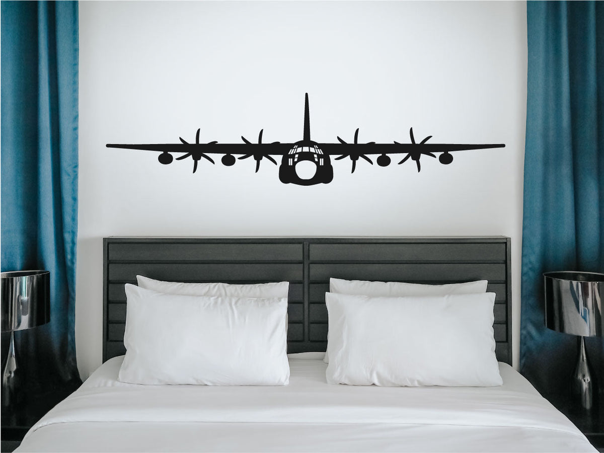 C-130 Hercules Airplane Silhouette Vinyl Wall Decal