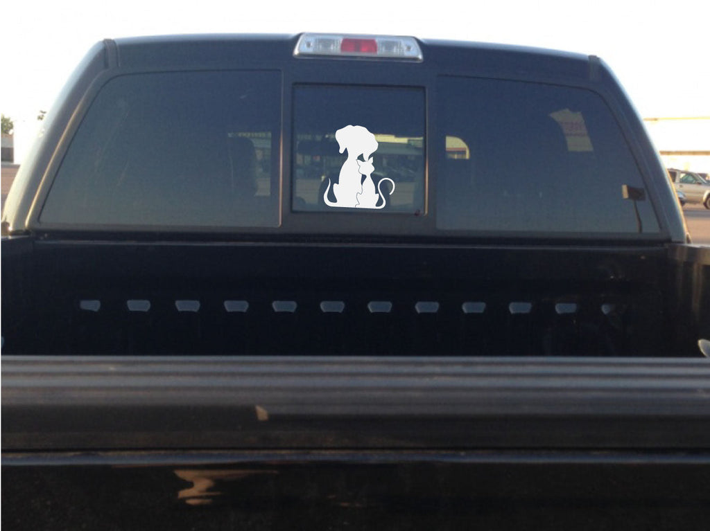 Cat and Dog Silhouette Vinyl Wall Decal