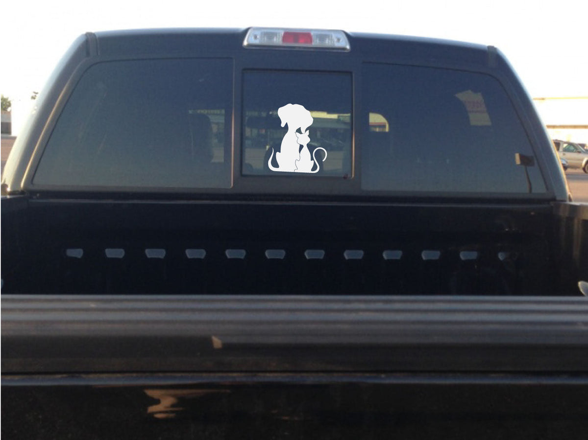 Cat and Dog Silhouette Vinyl Wall Decal