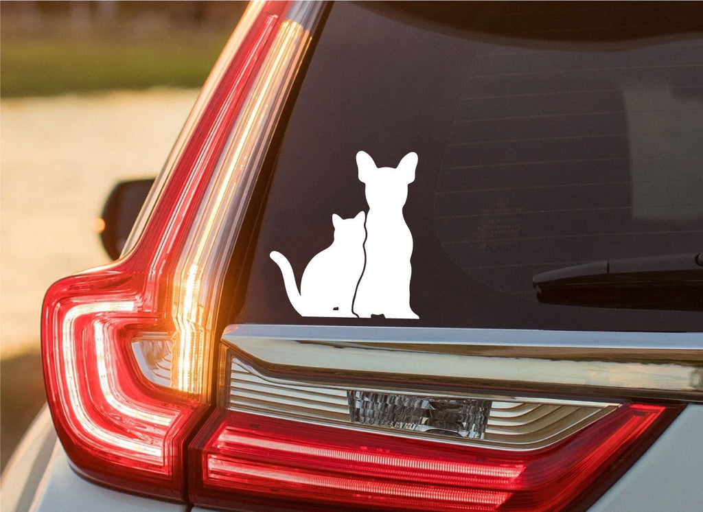 Cat and Dog Silhouette Vinyl Wall Decal