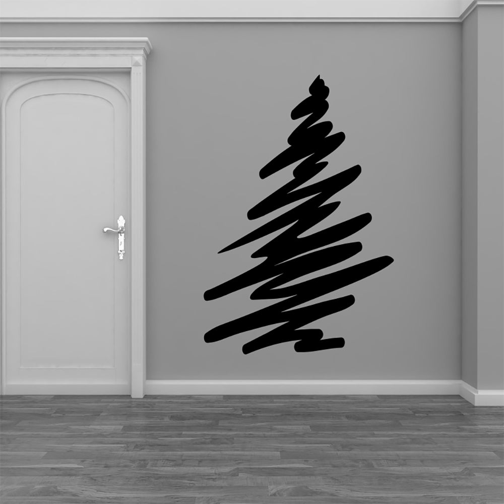 Scribble Christmas Tree Vinyl Wall Decal