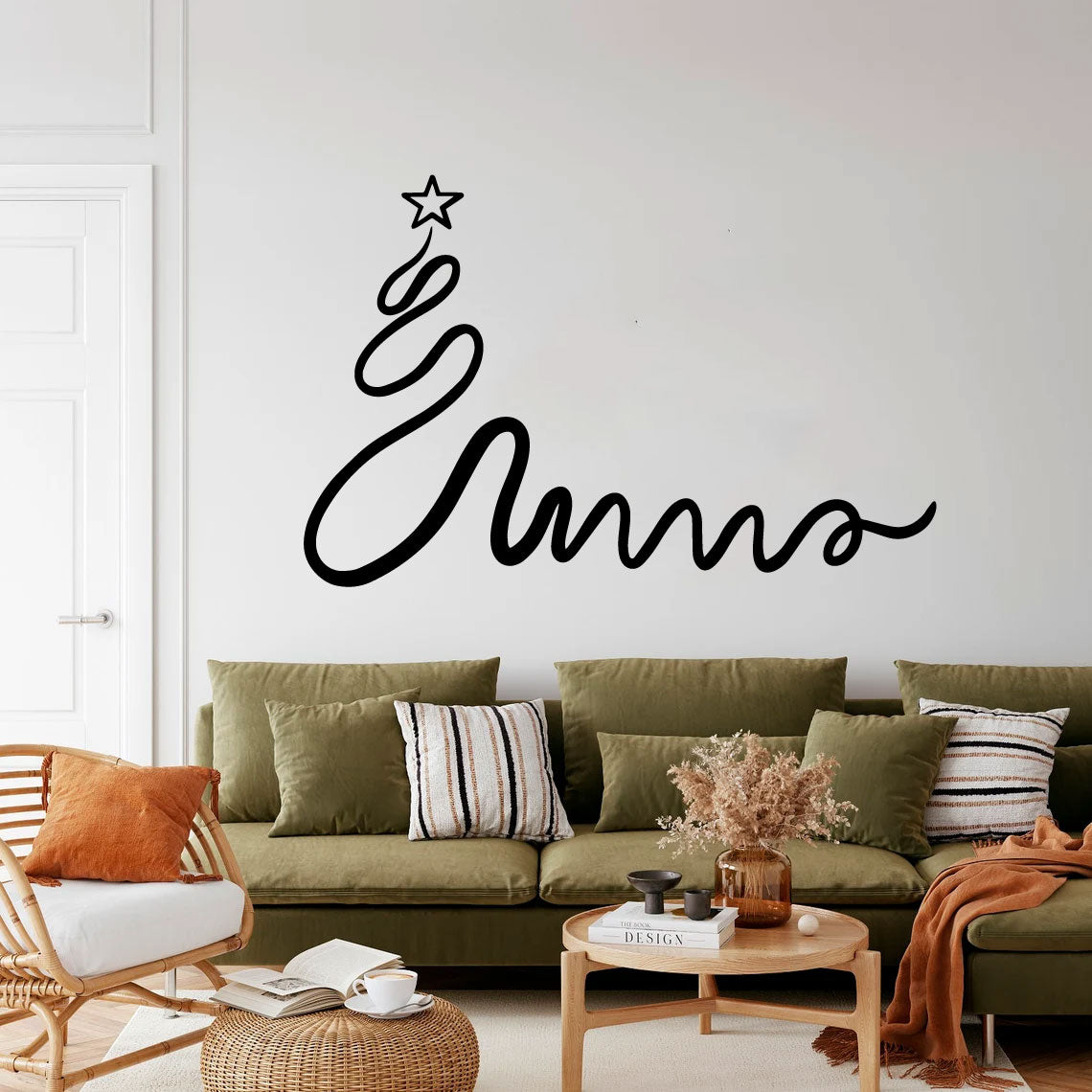 Scribble Christmas Tree Vinyl Wall Decal
