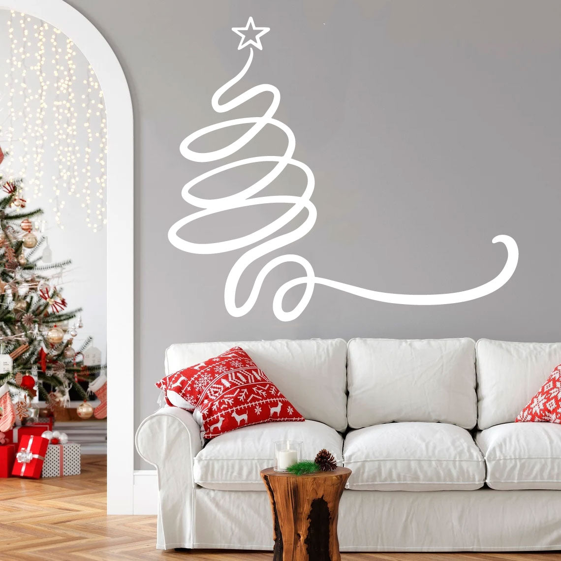 Scribble Christmas Tree Vinyl Wall Decal