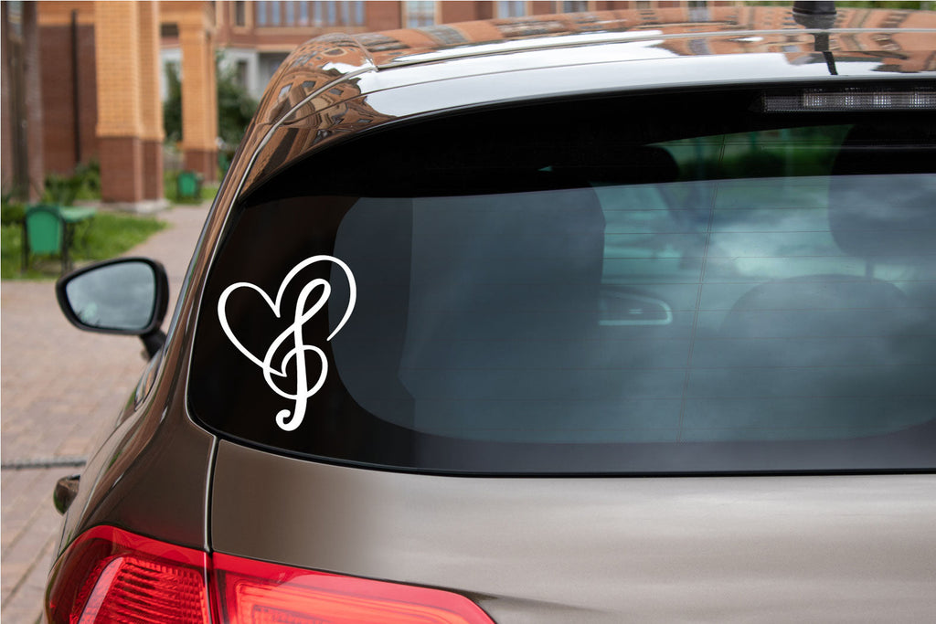 Treble Clef Heart Music Note Vinyl Wall Decal