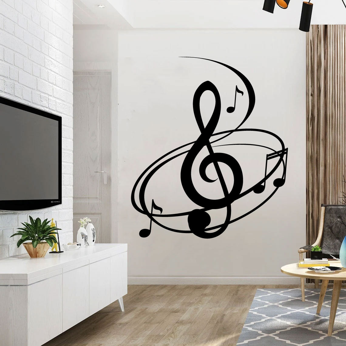 Treble Clef Swirl Music Note Vinyl Wall Decal
