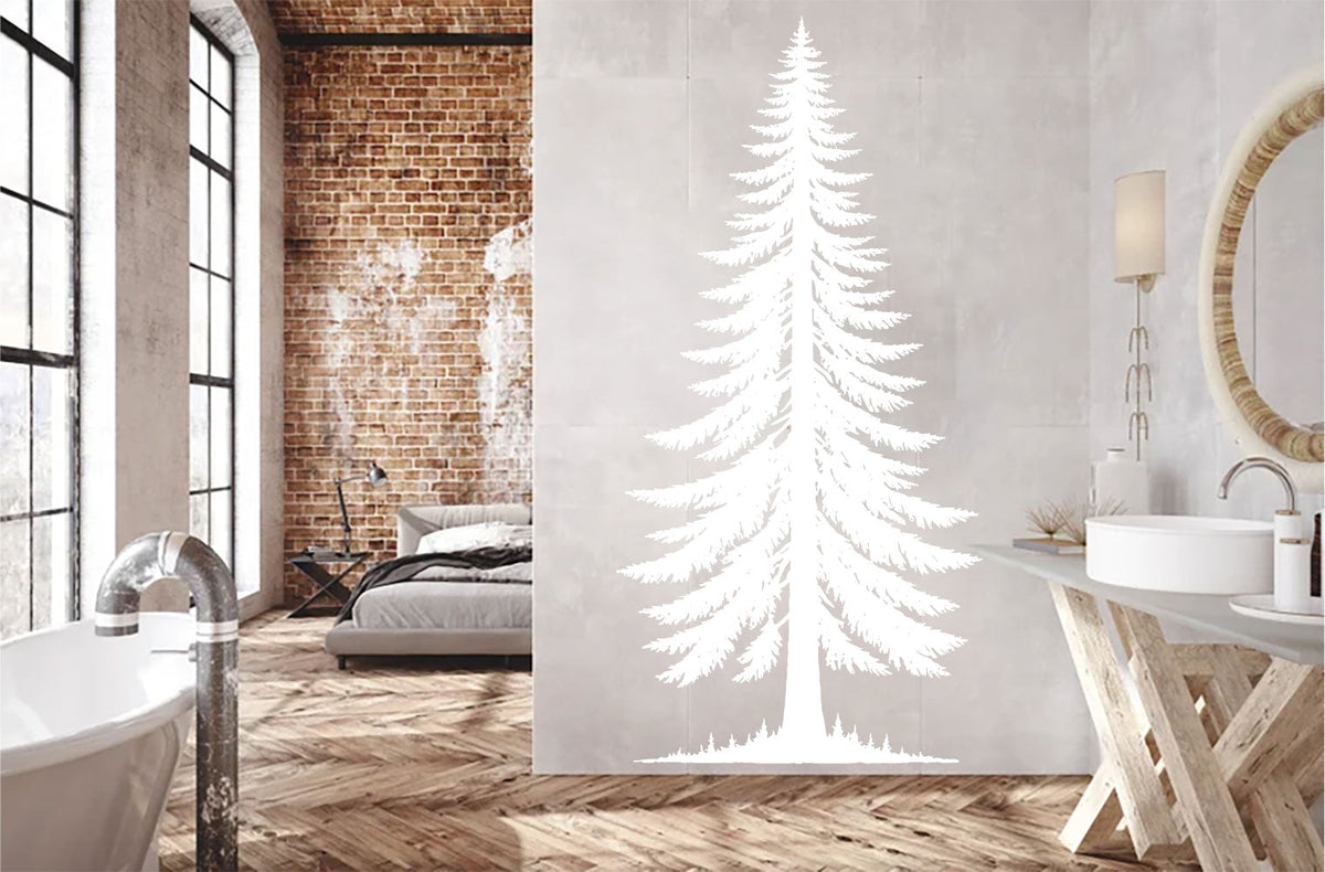 Conifer Pine Tree Silhouette Vinyl Wall Decal